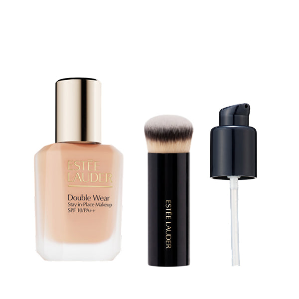 Estee Lauder Double Wear Stay-in-Place Makeup N with Brush Limited Set (1N1 Ivory Nude), 30ml