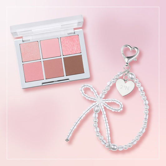 2aN Better Me Eye Palette & Ribbon Keyring Set (15 Strawberry Mochi)