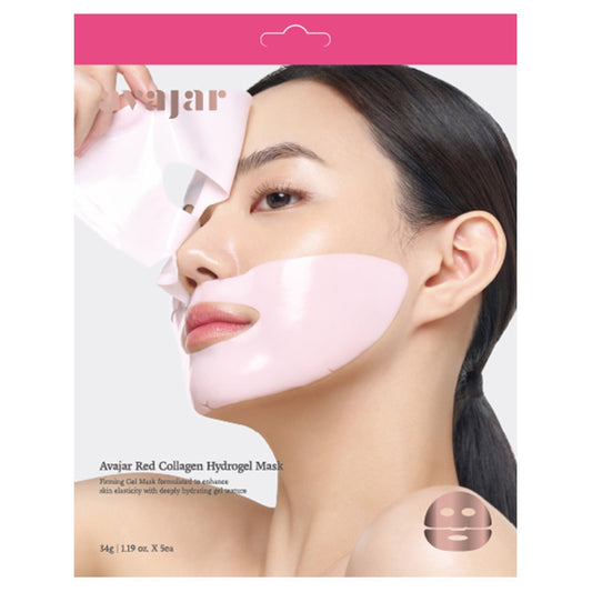 Avajar Red Collagen Hydrogel Mask (5 Sheets), 34g