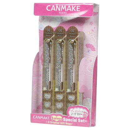 CANMAKE Creamy Touch Liner 02 Special 3-Piece Set with Zip Pouches
