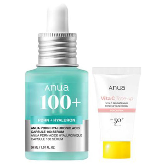 Anua PDRN Hyaluronic Acid 100 Serum Set, SPF50+ PA++++, 30ml
