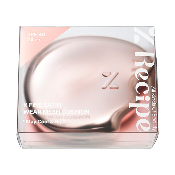 %Recipe X Fine Satin Wear Mesh Cushion SPF40 PA++ (17C Light Rosé), 14g