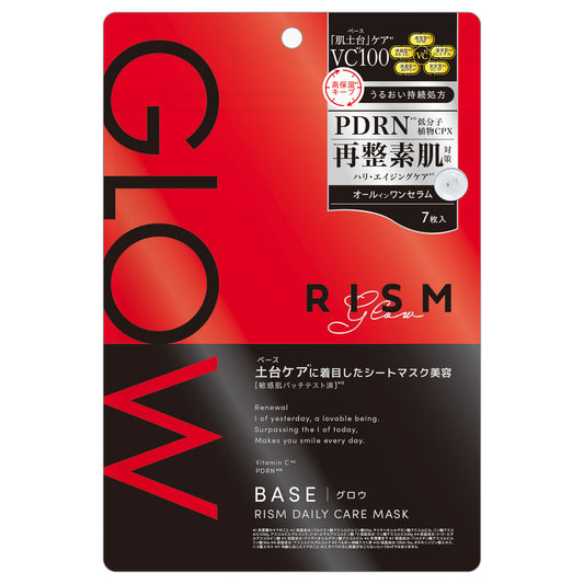 RISM Base Daily Care Mask Glow, 7 sheets (Powdery Savon)