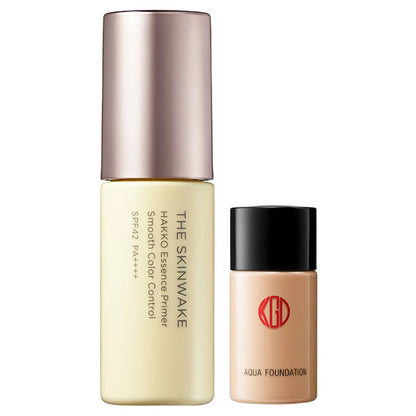 Koh Gen Do The Skin Wake Fermented Primer Smooth Color Control Aqua Foundation Mini Set SPF42 PA++++ (Yuzu Yellow), 25ml, 10ml