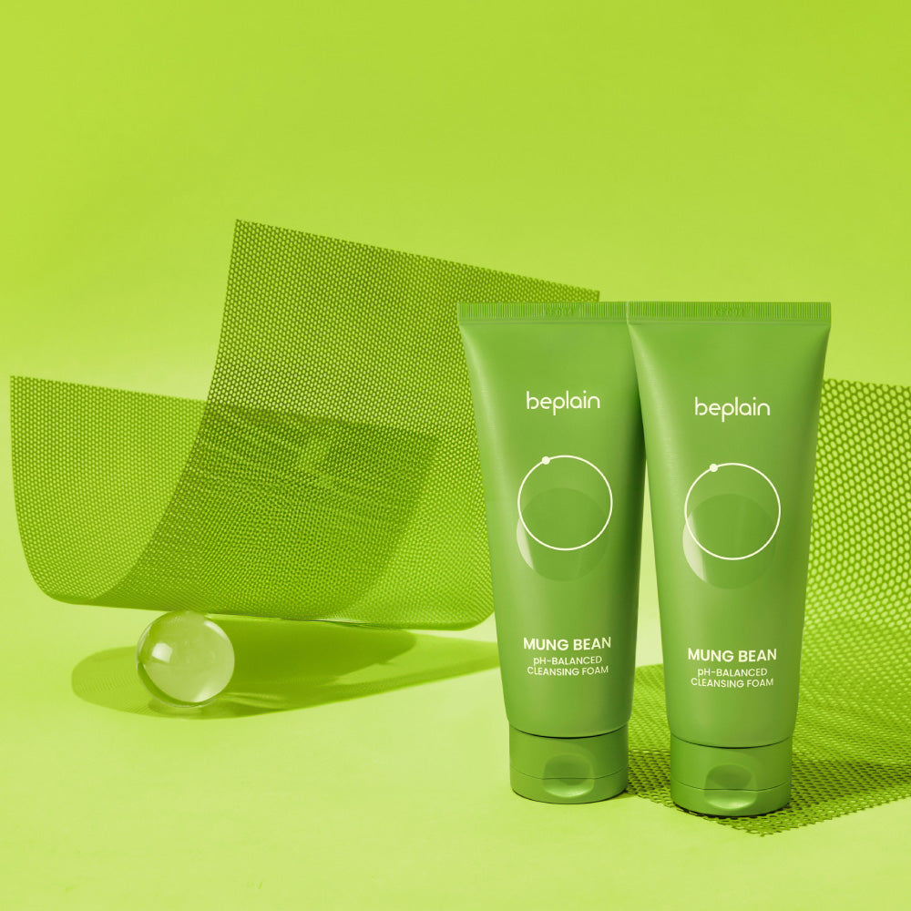 beplain Mung Bean Cleansing Foam Special Set Limited Edition, 80ml x 2, 1.5ml x 3, 8.5g x 3