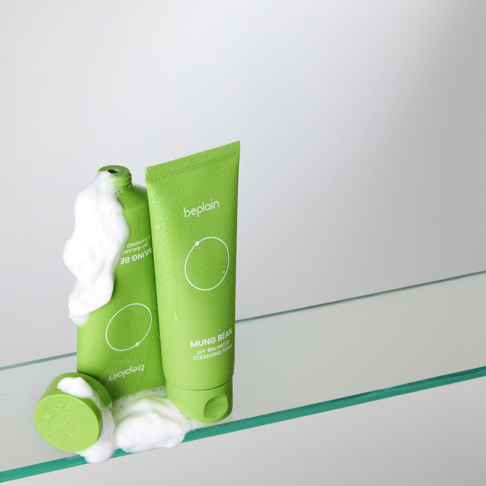 beplain Mung Bean Cleansing Foam Special Set Limited Edition, 80ml x 2, 1.5ml x 3, 8.5g x 3
