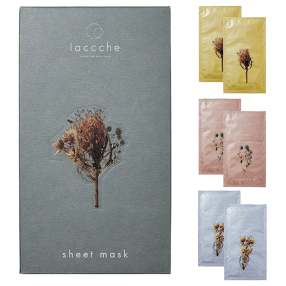 laccche Sheet Mask 6-Piece Box, 19ml×2, 22ml×2, 23ml×2