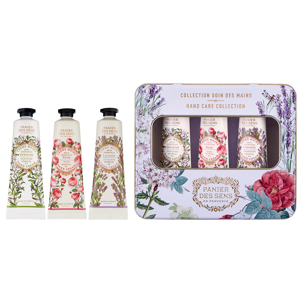 PANIER DES SENS Essentials Hand Care Gift Set (Verbena, Rose, Lavender), 30ml × 3