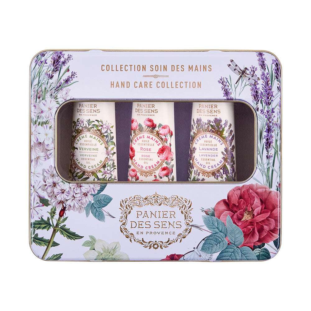 PANIER DES SENS Essentials Hand Care Gift Set (Verbena, Rose, Lavender), 30ml × 3