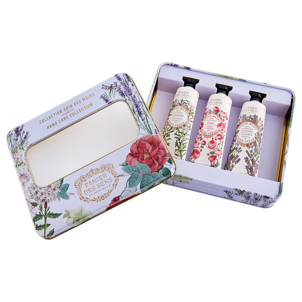 PANIER DES SENS Essentials Hand Care Gift Set (Verbena, Rose, Lavender), 30ml × 3