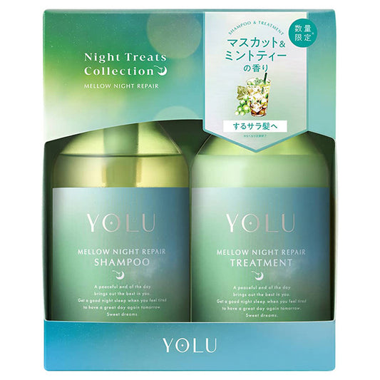 YOLU Summer Mellow Night Repair Hair Care Set, 440ml (Muscat & Mint Tea)