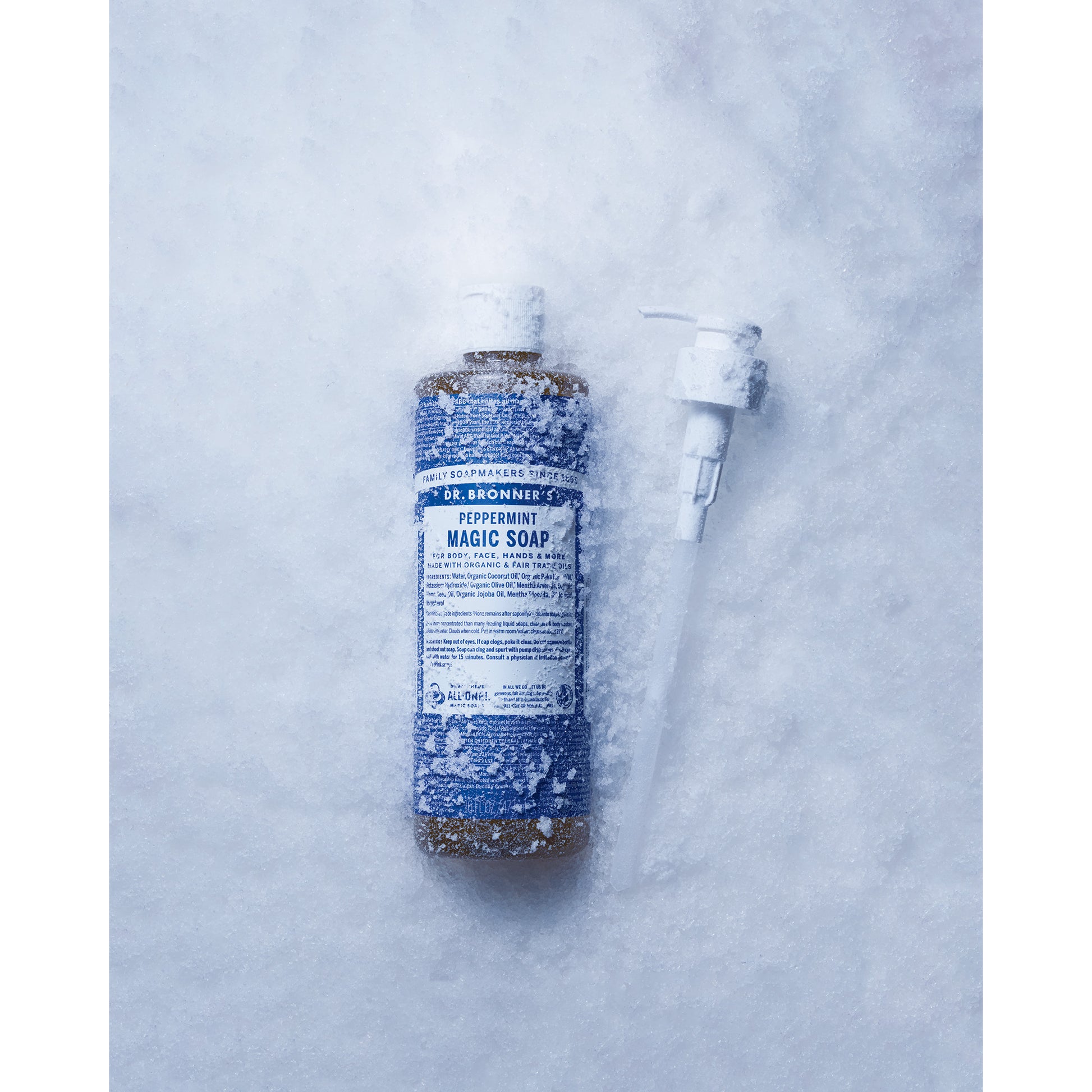 Dr. Bronner’s Magic Soap Peppermint M Pump Set 2026 (Refreshing Mint), 473ml