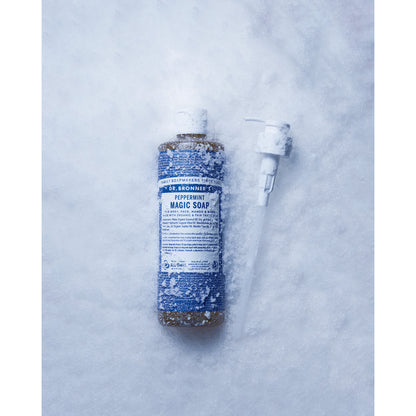 Dr. Bronner’s Magic Soap Peppermint M Pump Set 2026 (Refreshing Mint), 473ml