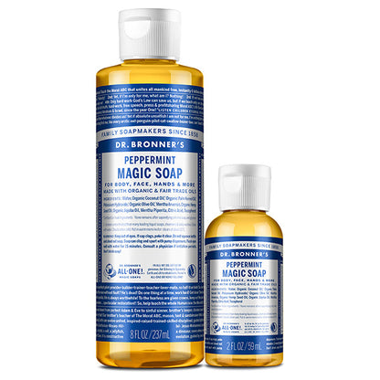 Dr. Bronner’s Magic Soap Peppermint Set 2026 Limited Edition (Refreshing Mint Scent), 237ml, 59ml