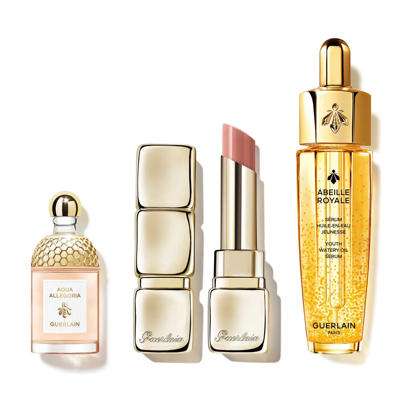 GUERLAIN Abeille Royale Watery Oil Serum & KissKiss Bee Glow Coffret, 15ml, 3.2g, 7.5ml