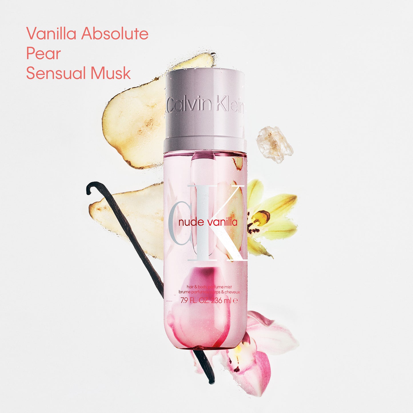 Calvin Klein Hair & Body Perfume Mist Pouch Set (Cotton Musk & Nude Vanilla), 236ml + 236ml