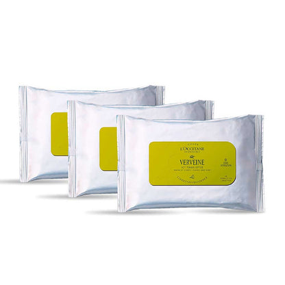 LOCCITANE Verbena Towelettes Trio, 15 Sheets x 3