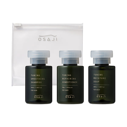 OSAJI Tuning Hair & Body Care Trial Set, 30ml + 30ml + 30g