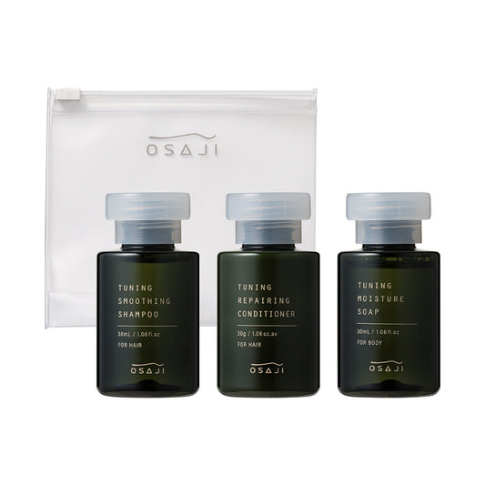OSAJI Tuning Hair & Body Care Trial Set, 30ml + 30ml + 30g