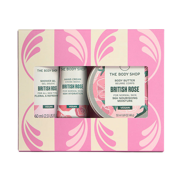 THE BODY SHOP Mini Body Care Box (British Rose), 60ml + 50ml + 30ml