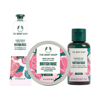 THE BODY SHOP Mini Body Care Box (British Rose), 60ml + 50ml + 30ml