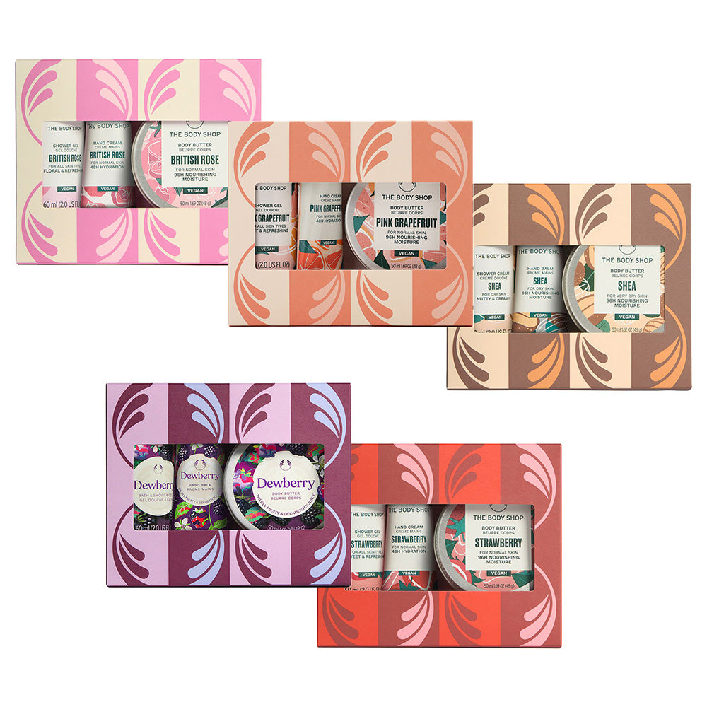 THE BODY SHOP Mini Body Care Box (British Rose), 60ml + 50ml + 30ml