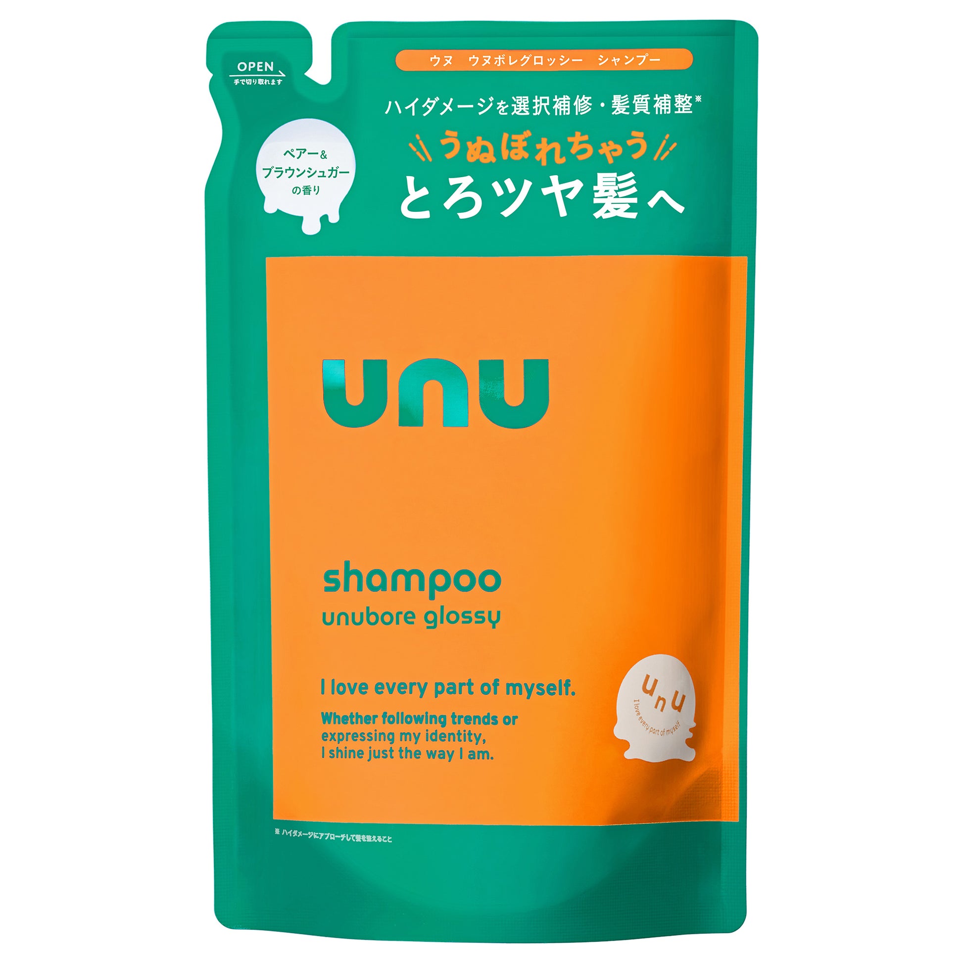 unu Unubore Glossy Shampoo Refill (Pear & Brown Sugar), 380ml
