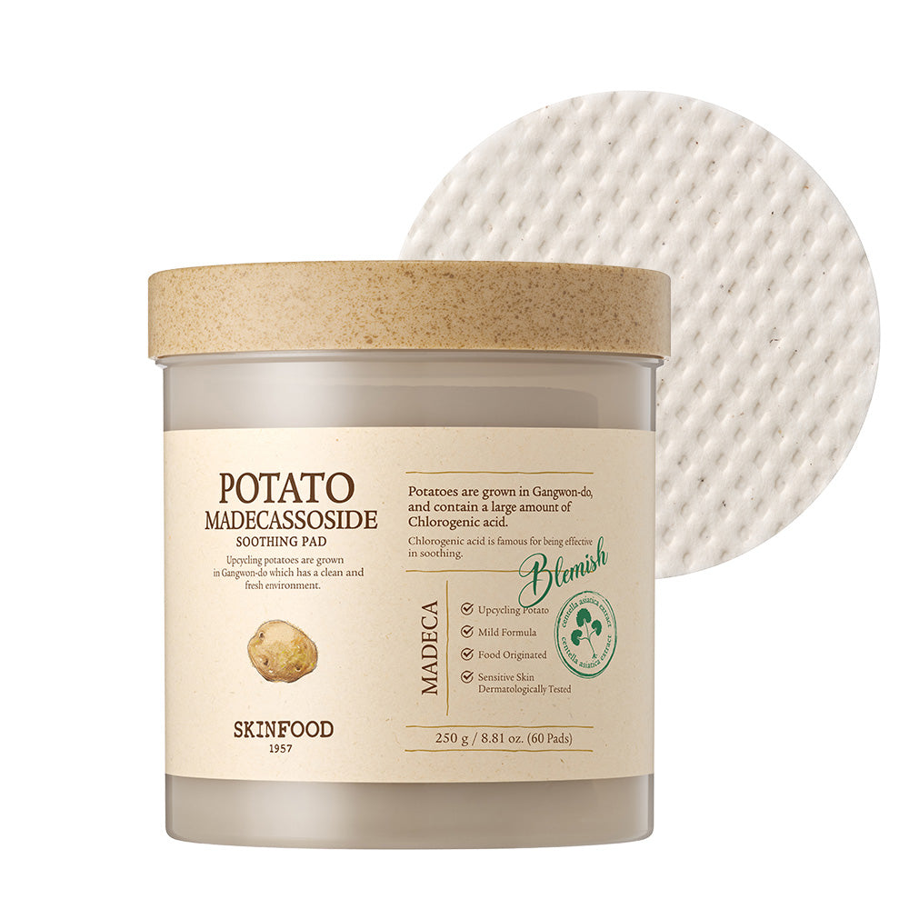 SKINFOOD Potato Madecassoside Soothing Pads, 250g (60 Sheets)