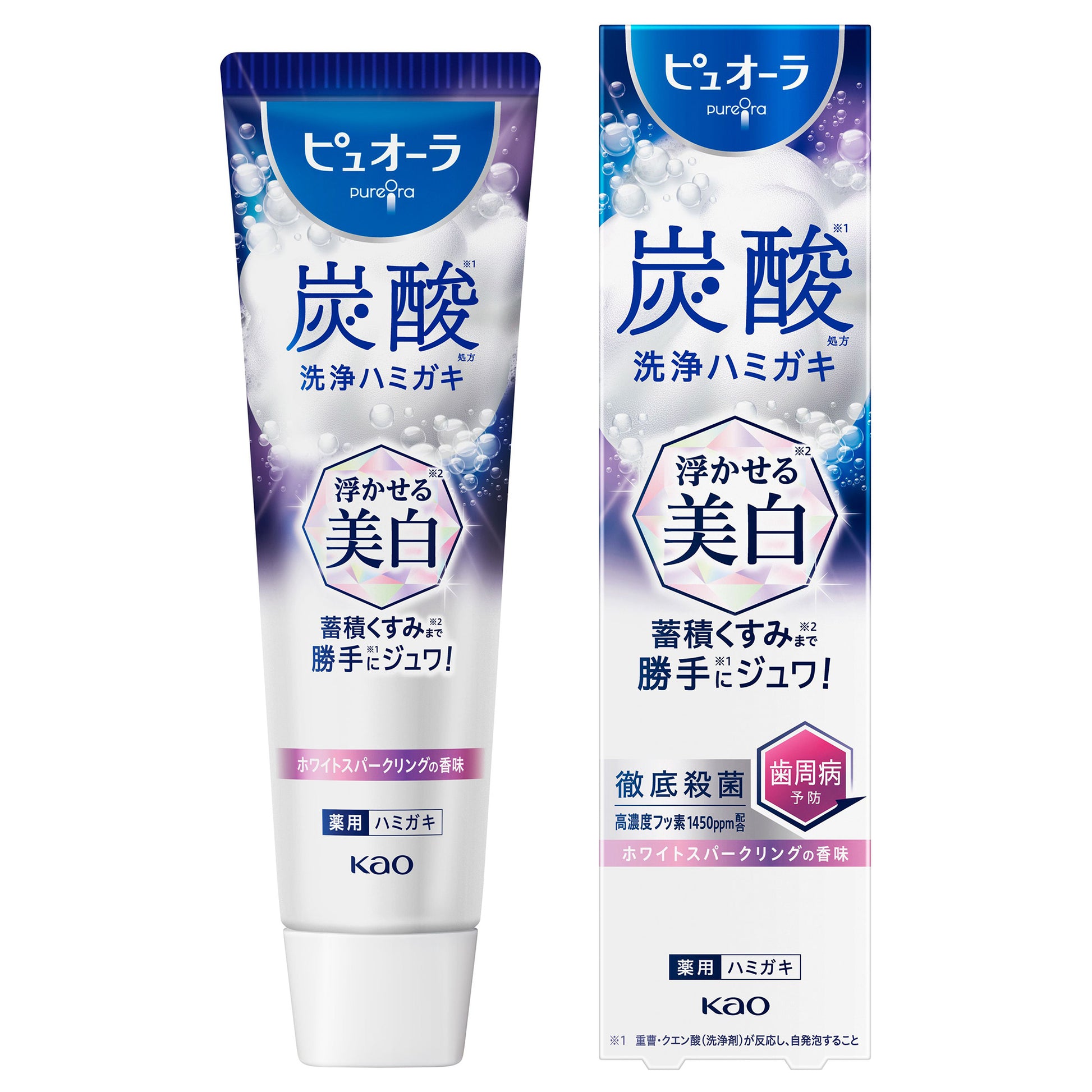 Pyuora Carbonated Whitening Toothpaste (White Sparkling Flavor), 95g
