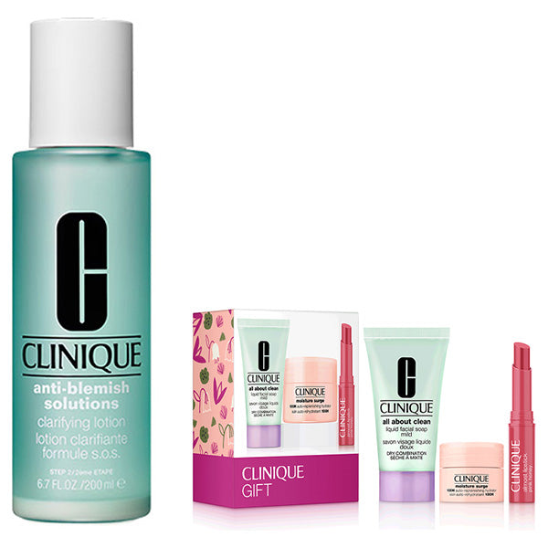 CLINIQUE Custom Clarifying Lotion Set (Acne Clarifying Lotion 200ml), 200ml, 30ml, 5ml