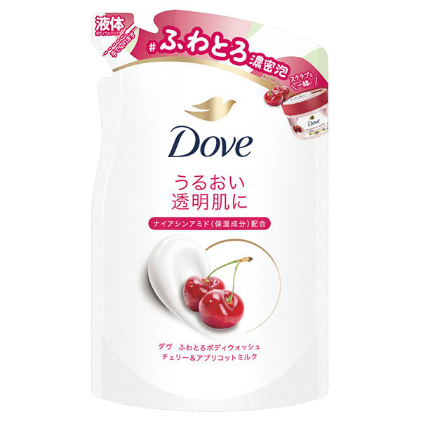 Dove Fluffy Cream Body Wash Refill (Cherry & Apricot Milk), 340g