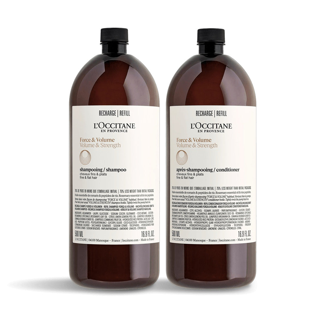 L’OCCITANE Volume & Strength Eco Combo Refill, 500ml