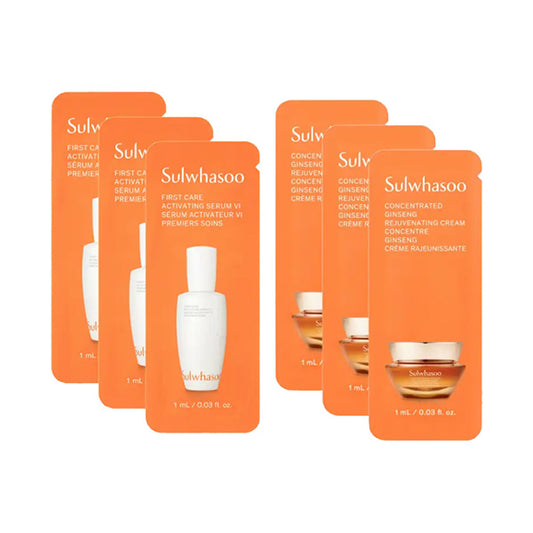 Sulwhasoo First Care Activating Serum VI & Concentrated Ginseng Rejuvenating Cream Trial Set, 1ml×3, 1ml×3