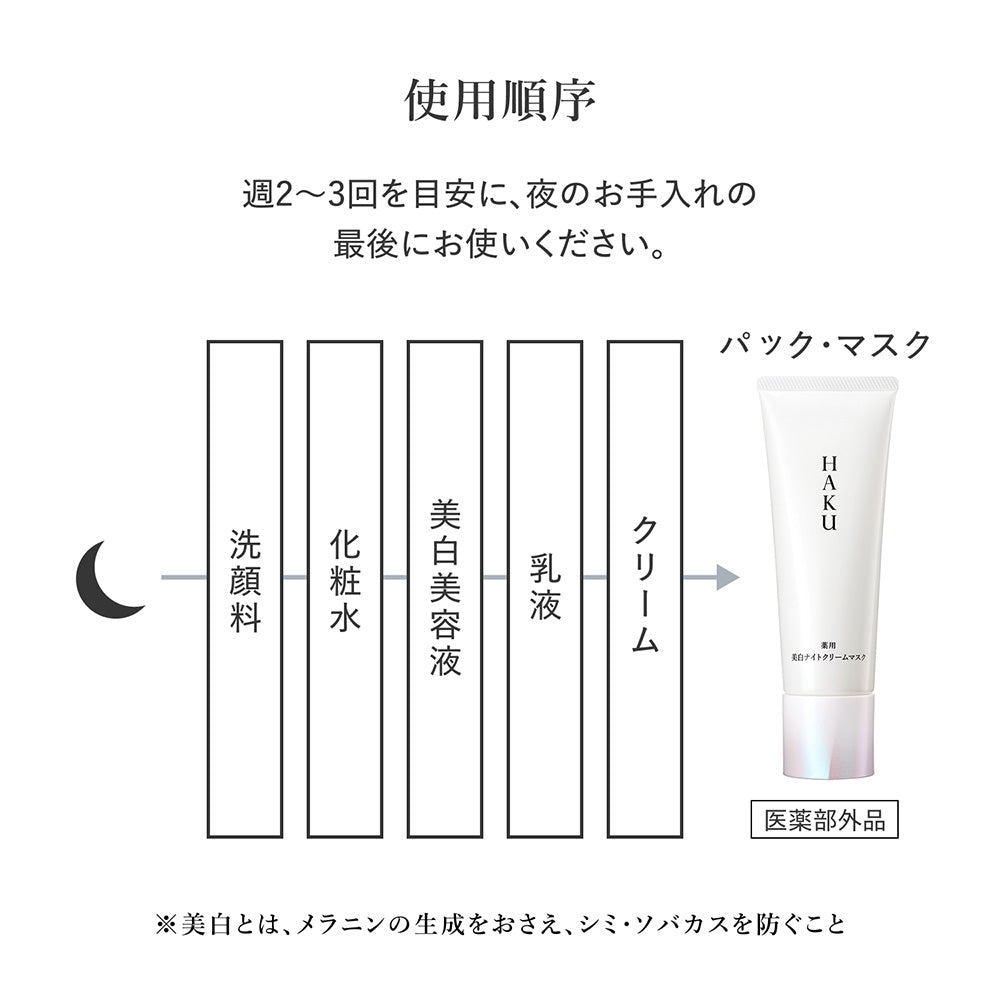 HAKU Medicated Brightening Night Cream Mask, 75g