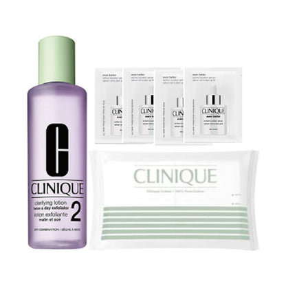 CLINIQUE Clarifying Lotion 2 Prep Serum Set with Cotton