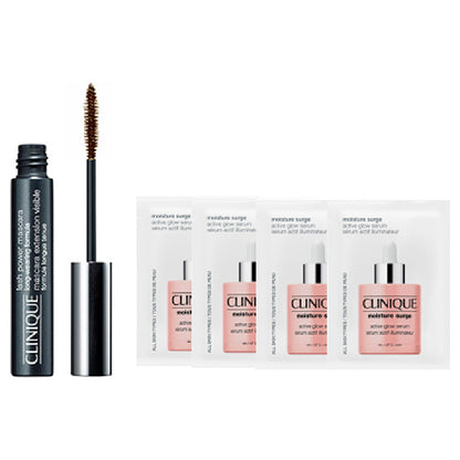 CLINIQUE Lash Power Mascara Long-Wearing Formula Dewy Serum Set, Chocolate (#04 Dark Chocolate)