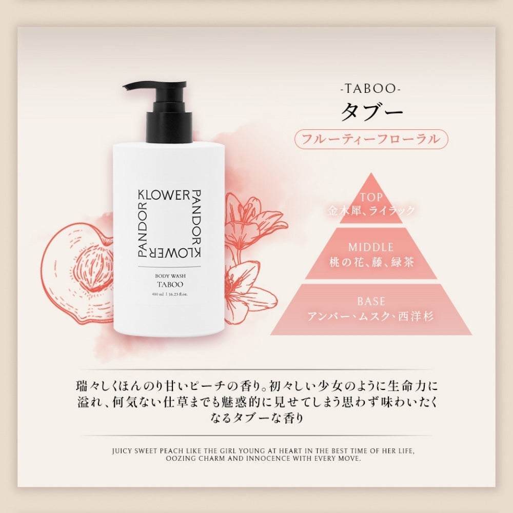 KLOWER PANDOR Perfume Body Wash, 480ml (Taboo)
