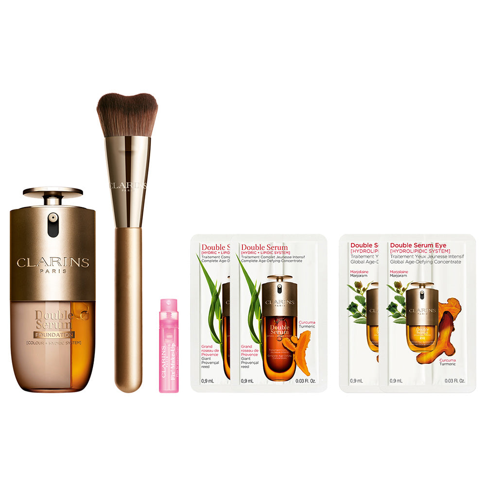 CLARINS Double Serum Foundation & Kabuki Brush Kit, Limited Edition (L3N)