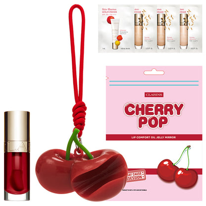 CLARINS Lip Comfort Oil Mirror Charm Set (03 Cherry)