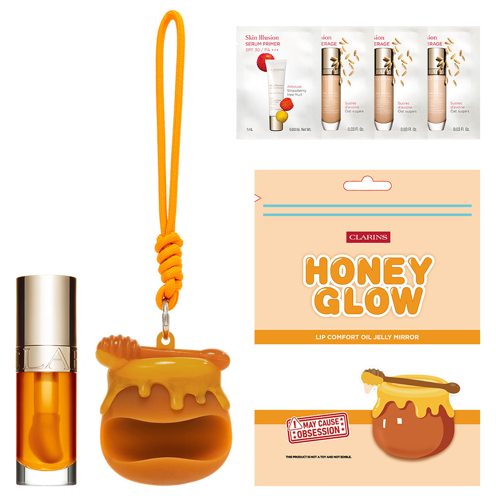 CLARINS Lip Comfort Oil Mirror Charm Set (01 Honey)