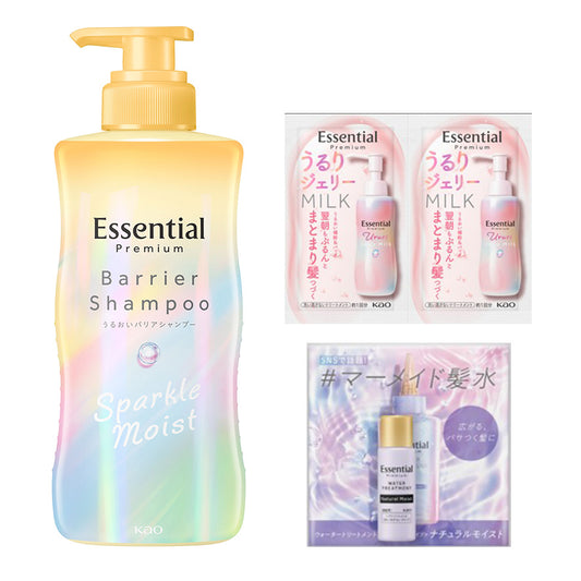 Essential Premium Barrier Shampoo Sparkle Moist Set, 430ml, 8ml, 3ml x 2