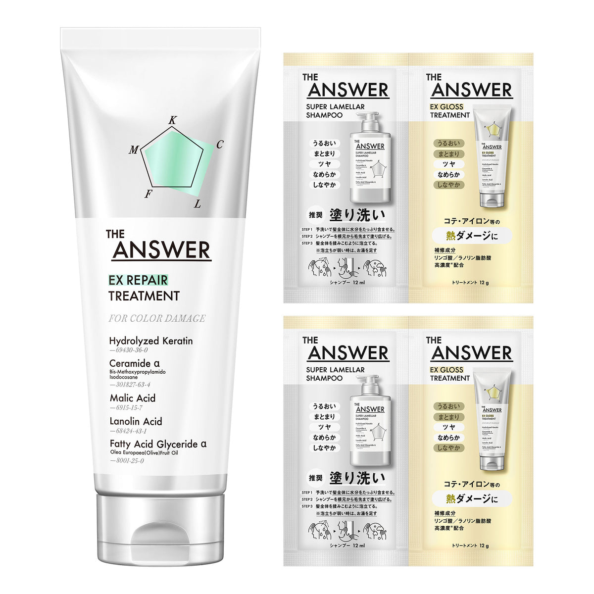 THE ANSWER Color Treatment Set, 220g, (12ml, 12g) x 2