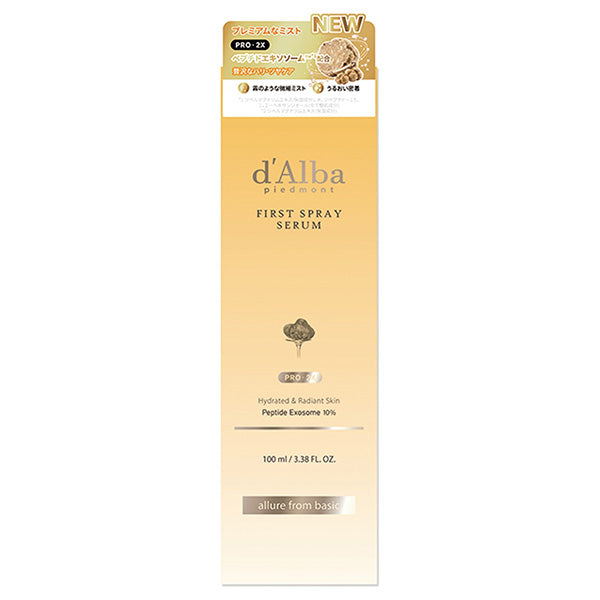 d'Alba First Spray Serum PRO2XPep, 100ml (Even, Light Adherence All Over Face) (Aromatic Citrus Floral)