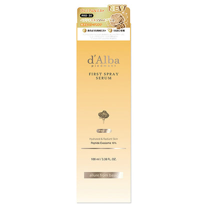 d'Alba First Spray Serum PRO2XPep, 100ml (Even, Light Adherence All Over Face) (Aromatic Citrus Floral)
