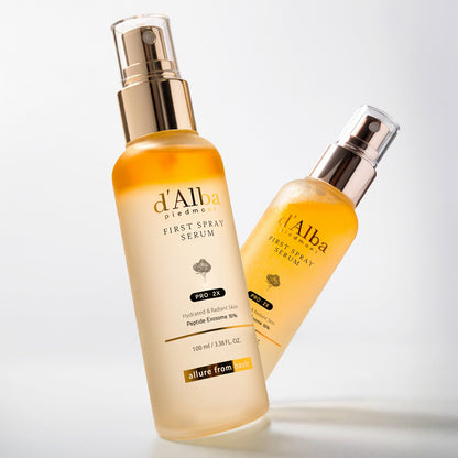d'Alba First Spray Serum PRO2XPep, 100ml (Even, Light Adherence All Over Face) (Aromatic Citrus Floral)