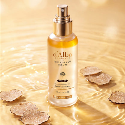 d'Alba First Spray Serum PRO2XPep, 100ml (Even, Light Adherence All Over Face) (Aromatic Citrus Floral)