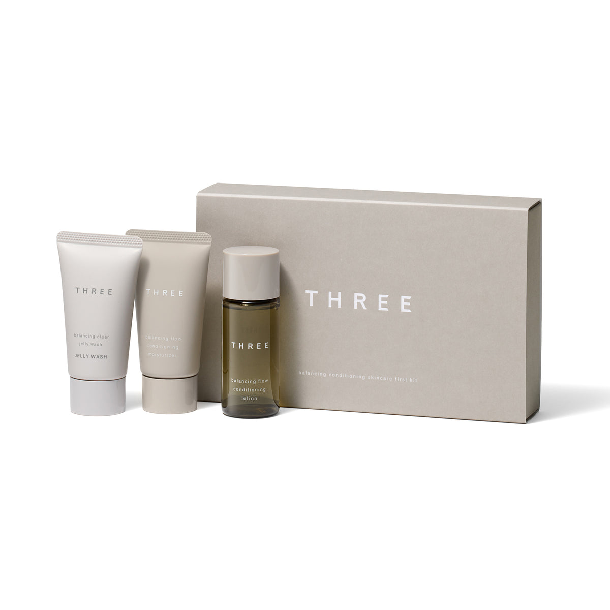 THREE Balancing Conditioning Skincare First Kit, 22g, 28ml, 22ml