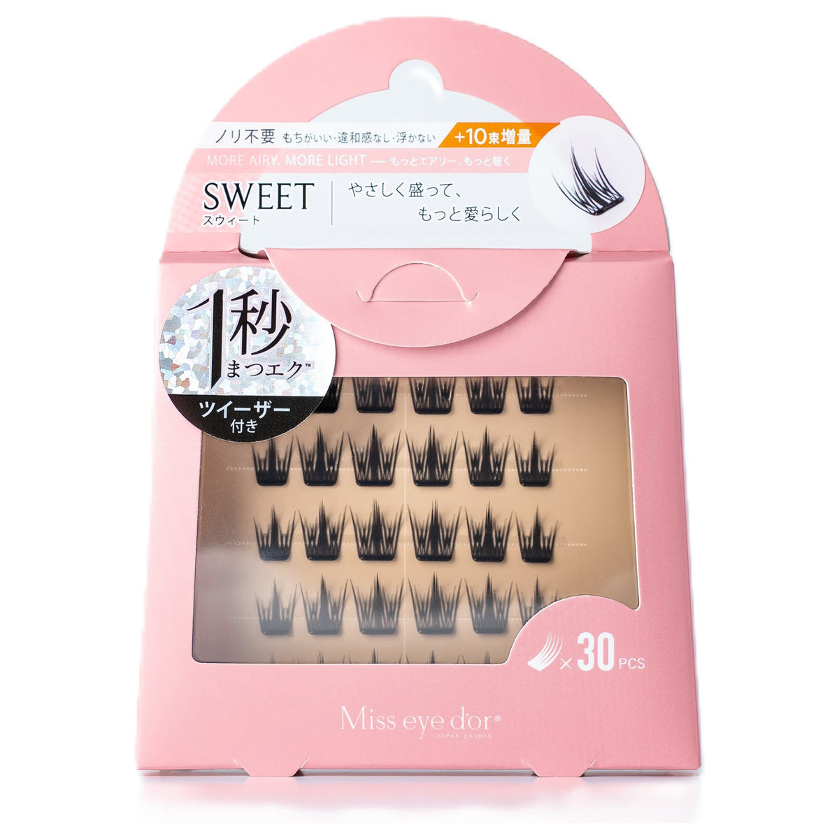 Miss eye dor 1-Second Lash Extensions (Sweet Black, 14mm), 30 Clusters