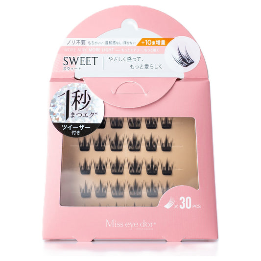 Miss eye dor 1-Second Lash Extensions (Sweet Black, 14mm), 30 Clusters