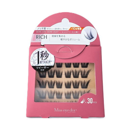Miss eye dor 1-Second Lash Extensions (Rich Black, 14mm), 30 Clusters